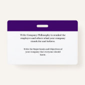 従業員カスタムの写真ロゴバーコード名バッジ バッジ (裏面)