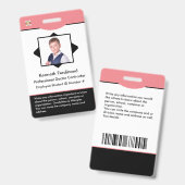 従業員カスタムの写真ロゴバーコード名バッジ バッジ (正面＆裏面)