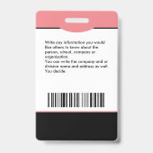 従業員カスタムの写真ロゴバーコード名バッジ バッジ (裏面)