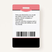 従業員カスタムの写真ロゴバーコード名バッジ バッジ (裏面)