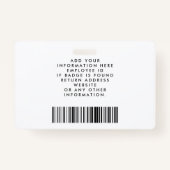 従業員カスタムの写真ロゴバーコード名バッジ バッジ (裏面)
