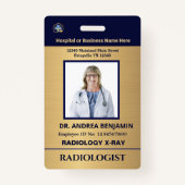 従業員カスタムの写真ロゴバーコード名バッジ バッジ (正面)