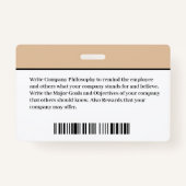 従業員カスタムの写真ロゴバーコード名バッジ バッジ (裏面)