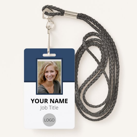 従業員カスタムの写真ロゴバーコード名バッジ バッジ (正面ランヤード)