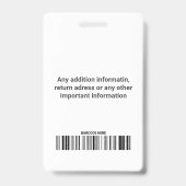 従業員カスタムの写真ロゴバーコード名バッジ バッジ (裏面)