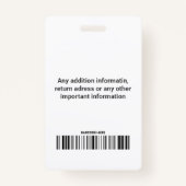 従業員カスタムの写真ロゴバーコード名バッジ バッジ (裏面)