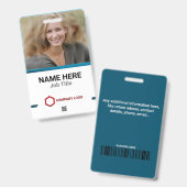 従業員カスタムの写真ロゴバーコード名バッジ バッジ (正面＆裏面)