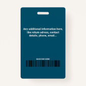 従業員カスタムの写真ロゴバーコード名バッジ バッジ (裏面)