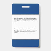 従業員カスタムの写真ロゴバーコード名 バッジ (Back)