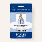 従業員カスタムの写真ロゴバーコード名 バッジ (正面)