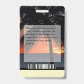 従業員カスタムの写真ロゴバーコード名 バッジ (裏面)