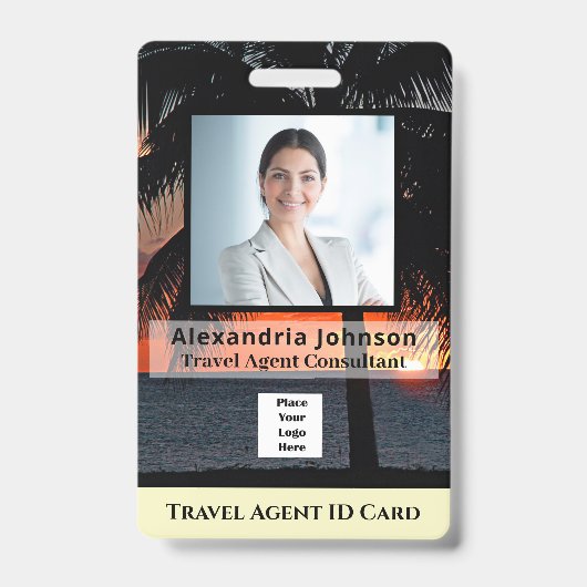 従業員カスタムの写真ロゴバーコード名 バッジ (正面)