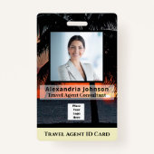 従業員カスタムの写真ロゴバーコード名 バッジ (正面)