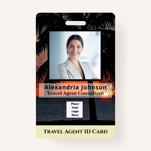 従業員カスタムの写真ロゴバーコード名 バッジ (正面)