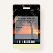 従業員カスタムの写真ロゴバーコード名 バッジ (裏面)