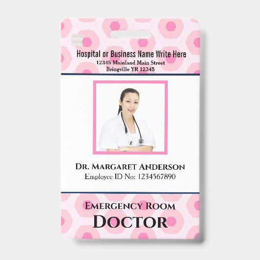 従業員カスタムの写真ロゴバーコード名 バッジ (正面)