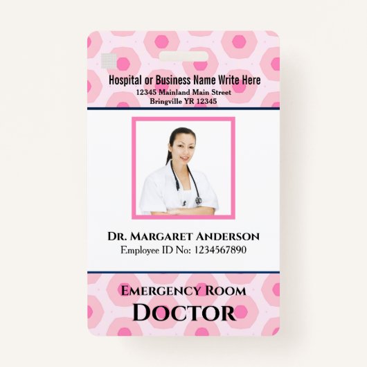 従業員カスタムの写真ロゴバーコード名 バッジ (正面)