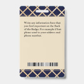 従業員カスタムの写真ロゴバーコード名 バッジ (裏面)