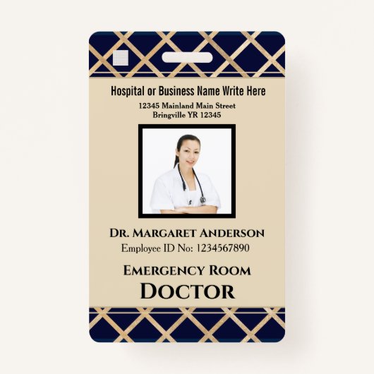 従業員カスタムの写真ロゴバーコード名 バッジ (正面)