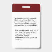 従業員カスタムの写真ロゴバーコード名 バッジ (裏面)