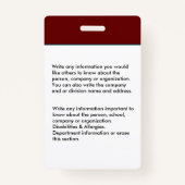 従業員カスタムの写真ロゴバーコード名 バッジ (裏面)