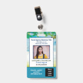 従業員カスタムの写真ロゴバーコード名 バッジ (正面 （クリップ付）)