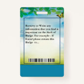 従業員カスタムの写真ロゴバーコード名 バッジ (裏面)