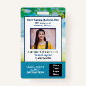 従業員カスタムの写真ロゴバーコード名 バッジ (正面)