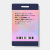 従業員カスタムの写真ロゴバーコード名 バッジ (裏面)