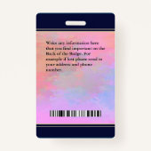 従業員カスタムの写真ロゴバーコード名 バッジ (裏面)