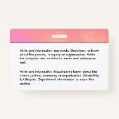 従業員カスタムの写真ロゴバーコード名 バッジ (裏面)