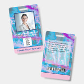 従業員カスタムの写真ロゴバーコード名 バッジ (正面＆裏面)