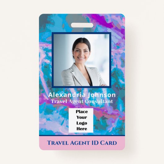 従業員カスタムの写真ロゴバーコード名 バッジ (正面)