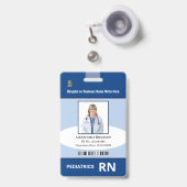 従業員カスタムの写真ロゴバーコード名 バッジ (正面（伸縮クリップ）)