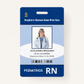 従業員カスタムの写真ロゴバーコード名 バッジ (正面)