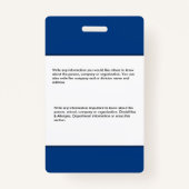 従業員カスタムの写真ロゴバーコード名 バッジ (裏面)