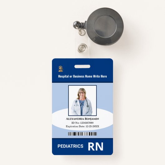 従業員カスタムの写真ロゴバーコード名 バッジ (正面リトラクタブル付き)