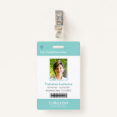 従業員カスタムの写真ロゴバーコード名 バッジ (正面クリップ)