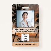 従業員カスタムの写真ロゴバーコード名 バッジ (正面)