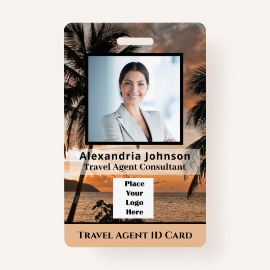 従業員カスタムの写真ロゴバーコード名 バッジ (正面)