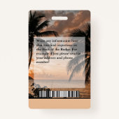 従業員カスタムの写真ロゴバーコード名 バッジ (裏面)