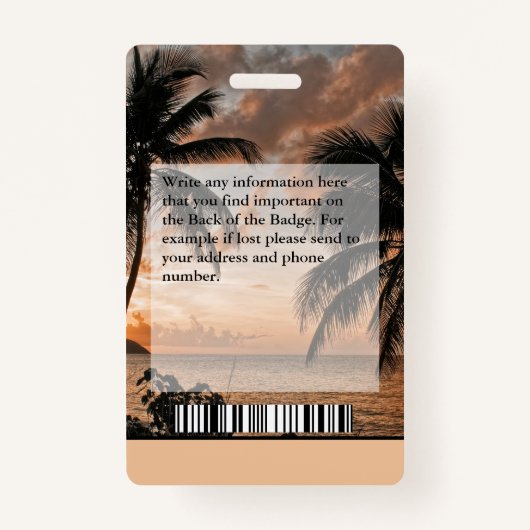 従業員カスタムの写真ロゴバーコード名 バッジ (裏面)