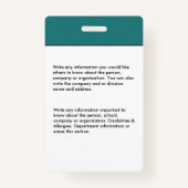 従業員カスタムの写真ロゴバーコード名 バッジ (裏面)