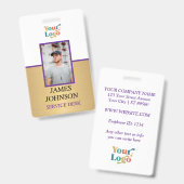 従業員カスタムの写真ロゴ名バッジ バッジ (正面＆裏面)