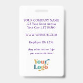 従業員カスタムの写真ロゴ名バッジ バッジ (裏面)