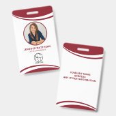 従業員カスタムの写真ロゴ名バッジ バッジ (正面&裏面)