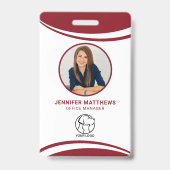 従業員カスタムの写真ロゴ名バッジ バッジ (正面)