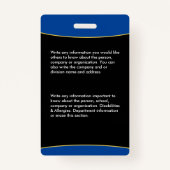 従業員カスタムの写真ロゴ名IDカード バッジ (裏面)