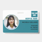 従業員カスタムの写真名のロゴID バッジ (正面)