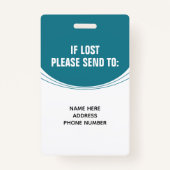 従業員カスタムの写真名のロゴID バッジ (裏面)